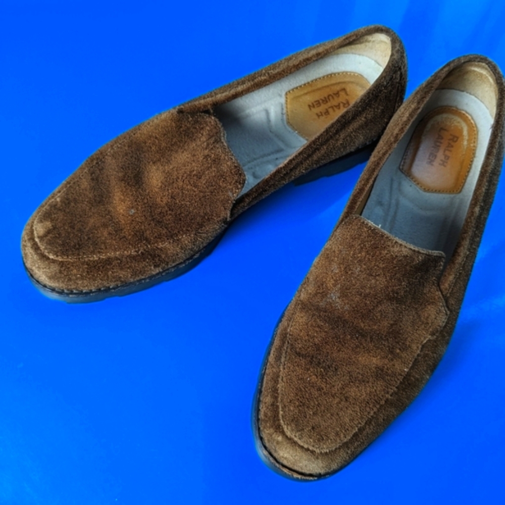 Ralph Lauren Brown Suede Loafers Womens 6.5
